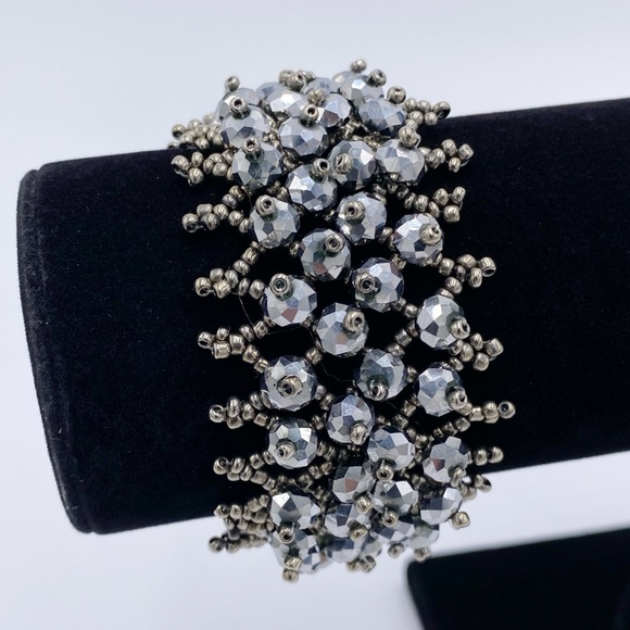 Vintage Seed Bead & Faceted Bead Bracelet - Picture 1 of 7